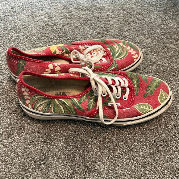 VANS  Authentic Slim Red Hawaiian Print Van Doren Women 8/Men 6.5 - Picture 3 of 5